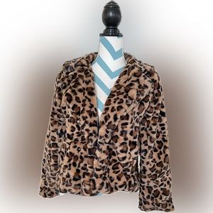 Love Tree Leopard Print Jacket size Large Super Soft
